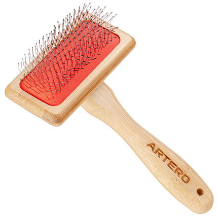 Artero Large Slicker Brush Protected Pin Nature Collection - poodle brush with safe, long pins for sensitive skin.