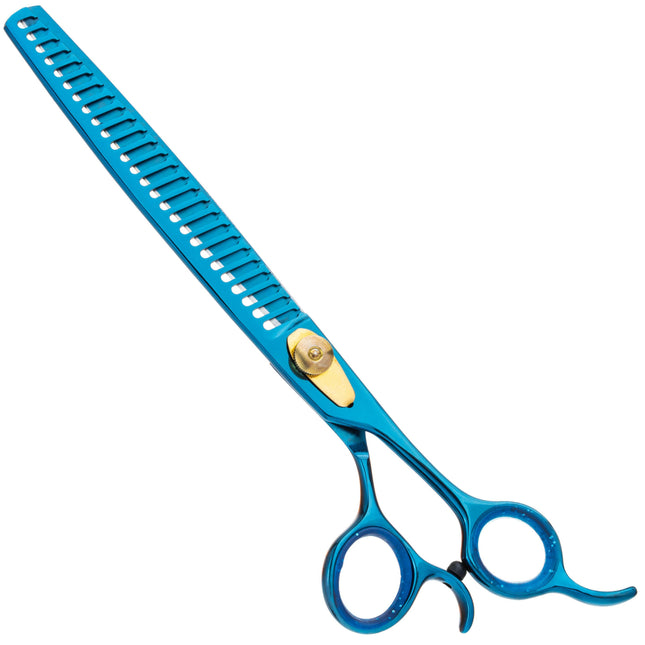 Geib Kiss Gold Blue Chunker 8.5 - single-sided grooming chunkers with a blue finish, 26 teeth.