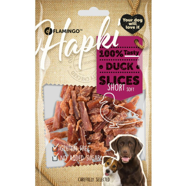 Flamingo Hapki Duck Slices - single protein treats for dogs, made from duck.