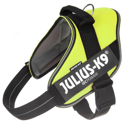 Julius K9 IDC Powair Harness Neon - lightweight and breathable dog harness, neon yellow.