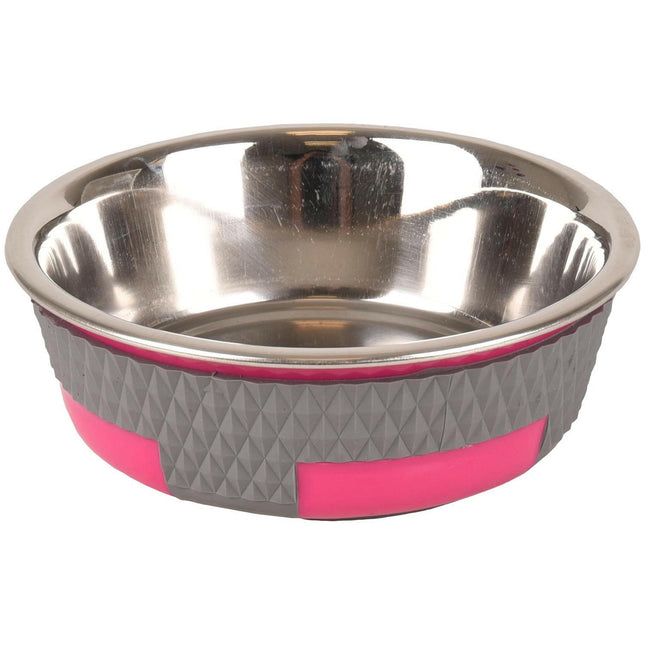 Flamingo Feeding & Drinking Bowl - stainless steel bowl for dogs and cats with a non-slip base.