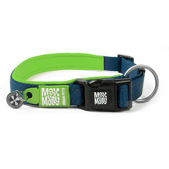 Max&Molly GOTCHA! Smart ID Matrix Lime Green Collar - dog collar with QR locator, lime green.
