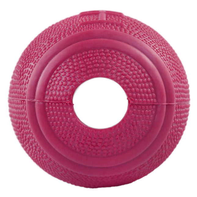 Flamingo American Football - dog toy, ball with a treat opening.