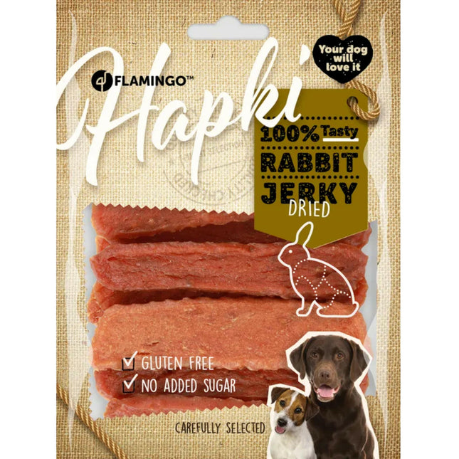 Flamingo Hapki Rabbit Jerky Dried - dried treats for dogs, rabbit and chicken.