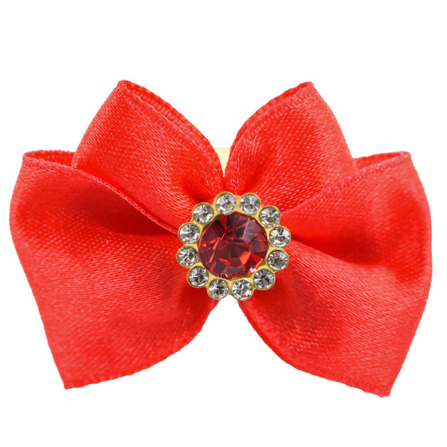 Blovi Bow Glamour satin bow with decorative stone.