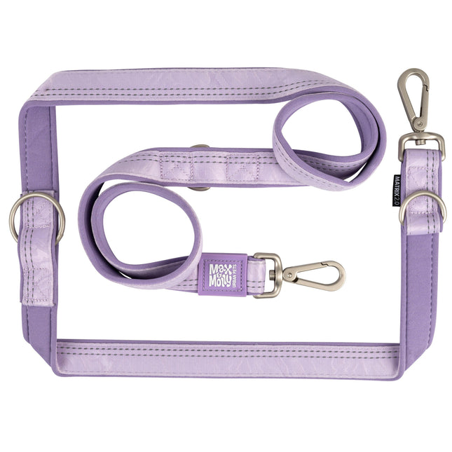 Max&Molly Multi Function Leash Matrix 2.0 Lavender - detachable dog leash, reflective, purple.