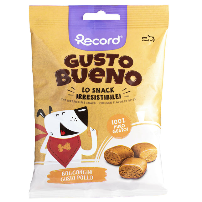 Record Gusto Bueno Chicken Flavored Bites - dog treats, chicken-flavored bites.
