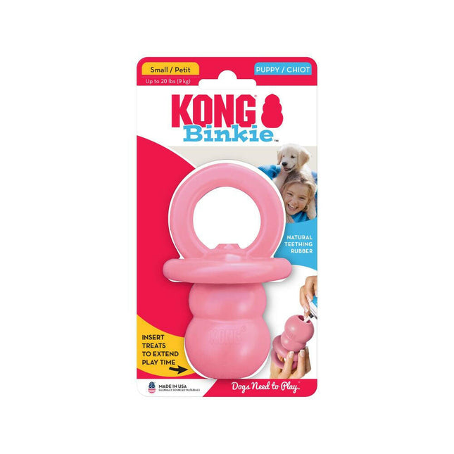 KONG Puppy Binkie - pacifier, teething toy for puppies, with a filling hole - pink.