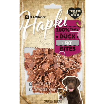 Flamingo Hapki Duck Rice Bites - dog treats, duck and rice.