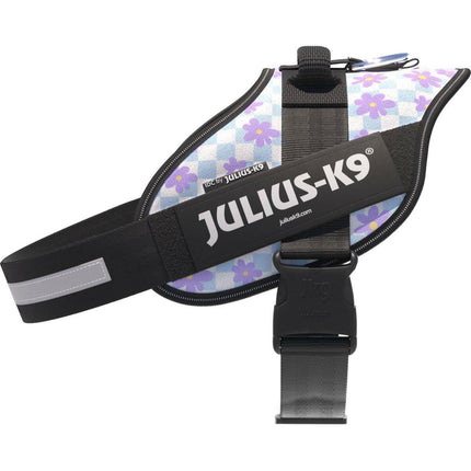 Julius - K9 IDC Powerharness Cartoon - dog harness, with reflectors, in floral design.