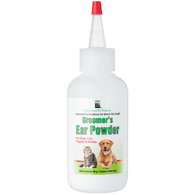 PPP Groomer's Ear Powder - powder for grooming and removing hair from the ears of dogs and cats.