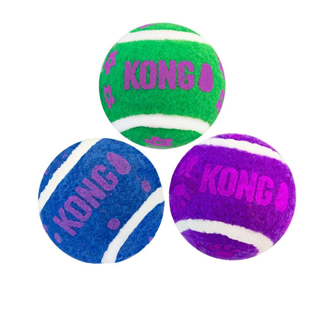 KONG Cat Active Tennis Balls 3 pcs - small tennis balls for cats, with a bell inside