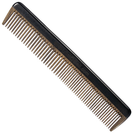 P&W Dog Stylist Comb - fragrant, anti-static sandalwood comb with a mixed tooth spacing of 50/50.