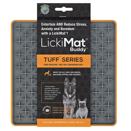 LickiMat Tuff Buddy - licking mat for dogs, cross pattern.