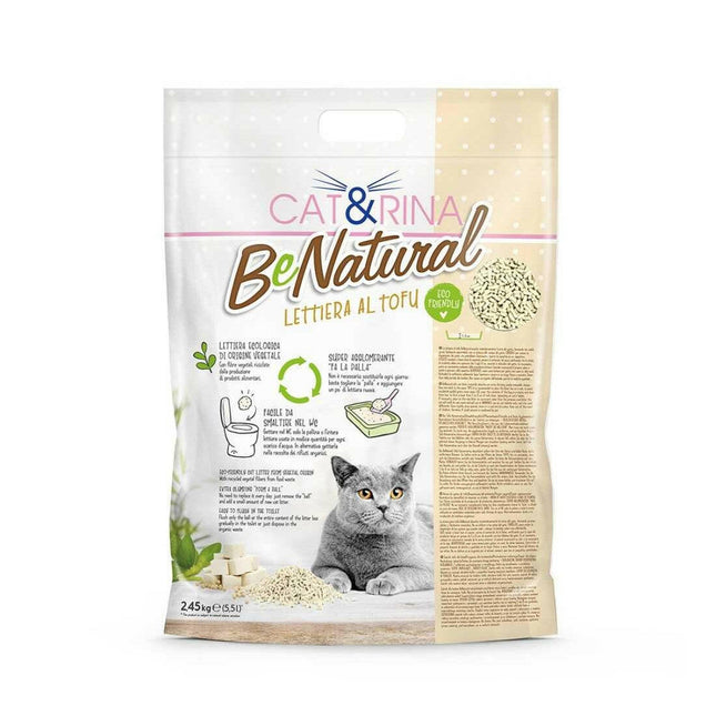 Cat&Rina BeNatural Tofu Litter Classic - plant-based cat litter, clumping, biodegradable pellets - 5.5L (2.45kg).