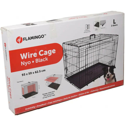 Flamingo Nyo - metal dog cage with lift-up doors, L:.