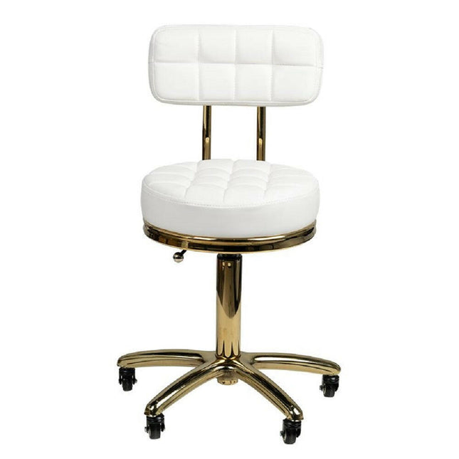 Activ Gold AM - 961 - gold rolling chair with quilted seat, white.