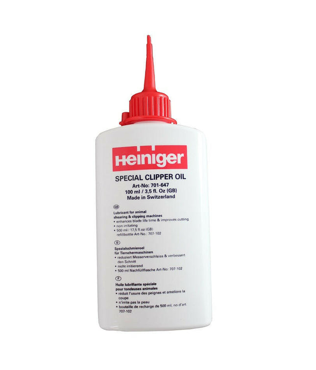 Heiniger Special Clipper Oil - blade maintenance oil for clippers.