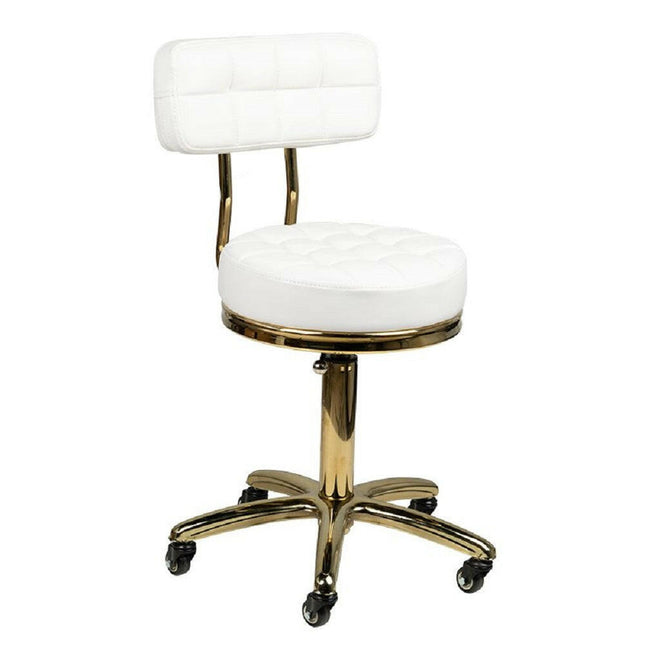Activ Gold AM - 961 - gold rolling chair with quilted seat, white.